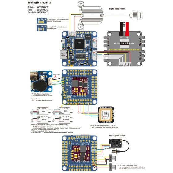 Original MATEK F405-HDTE F4 Flight Controller STM32F405 Built-in Dual BEC OSD Blackbox 9-60V DJII HD Analog VTX Racing UAV Parts